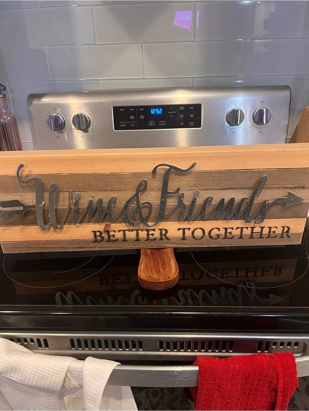 Rustic Wood 'Wine & Friends Better Together' Wall Sign - Natural/Brown